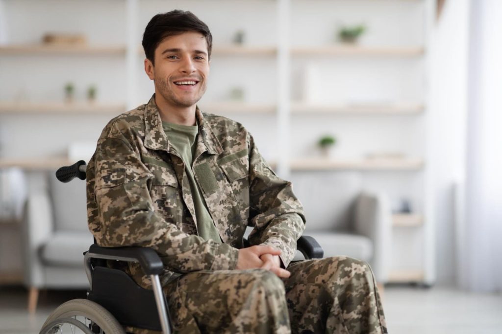 Soldier looking happy